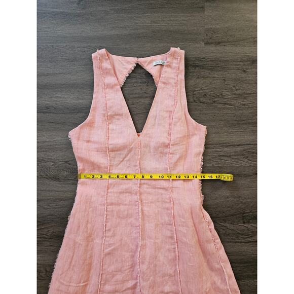 Mon Renn Women's Light Pink Kahlo Linen Blend Sleeveless Midi Dress NWT Size M - Picture 15 of 16